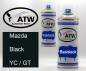 Preview: Mazda, Black, YC / GT: 400ml Sprühdose + 400ml Klarlack - Set, von ATW Autoteile West.
